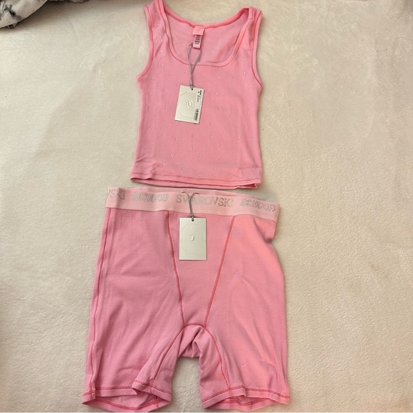 SWAROVSKI X SKIMS SET COTTON RIB BOXER & TOP - Picture 4 of 4